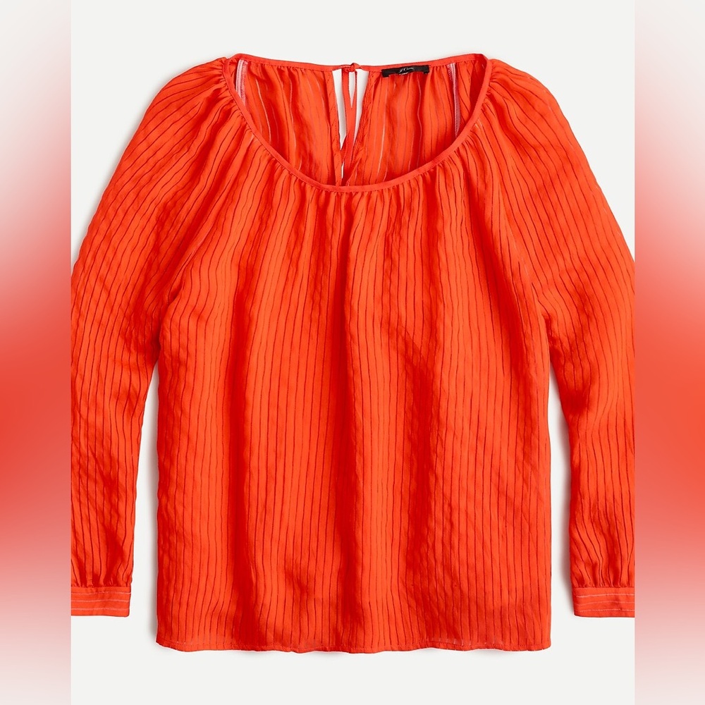 NWT J.Crew orange sheer lined tie-back top